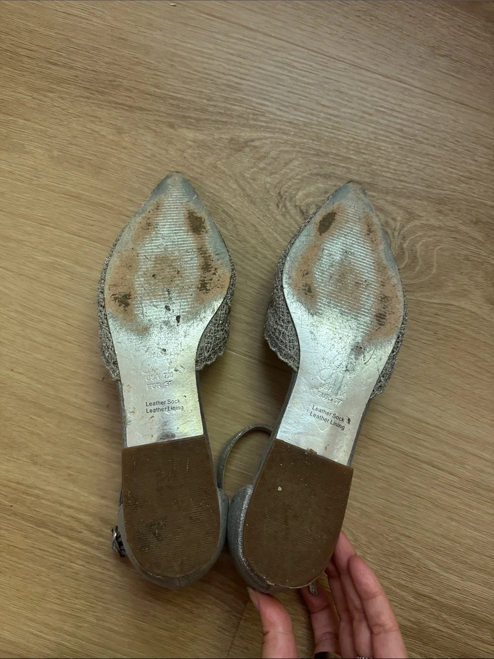 Adrianna Papell Silver Lace Trala Flat